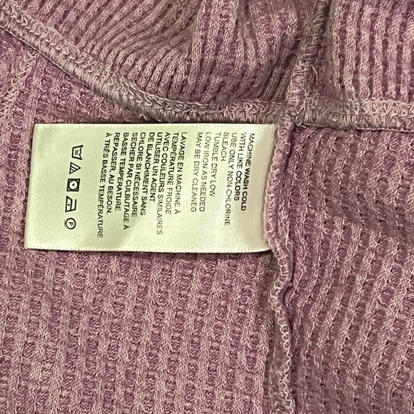 NEW FREE PEOPLE We The Free Cherry Girls Night Thermal Hoodie Sweater Pink XS - Picture 6 of 14